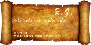 Répási Győző névjegykártya
